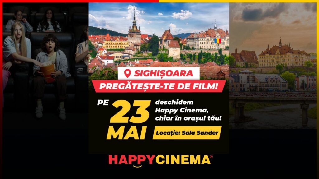 Happy Cinema aduce magia filmului la Sighișoara: noul cinematograf își deschide porțile săptămâna aceasta!