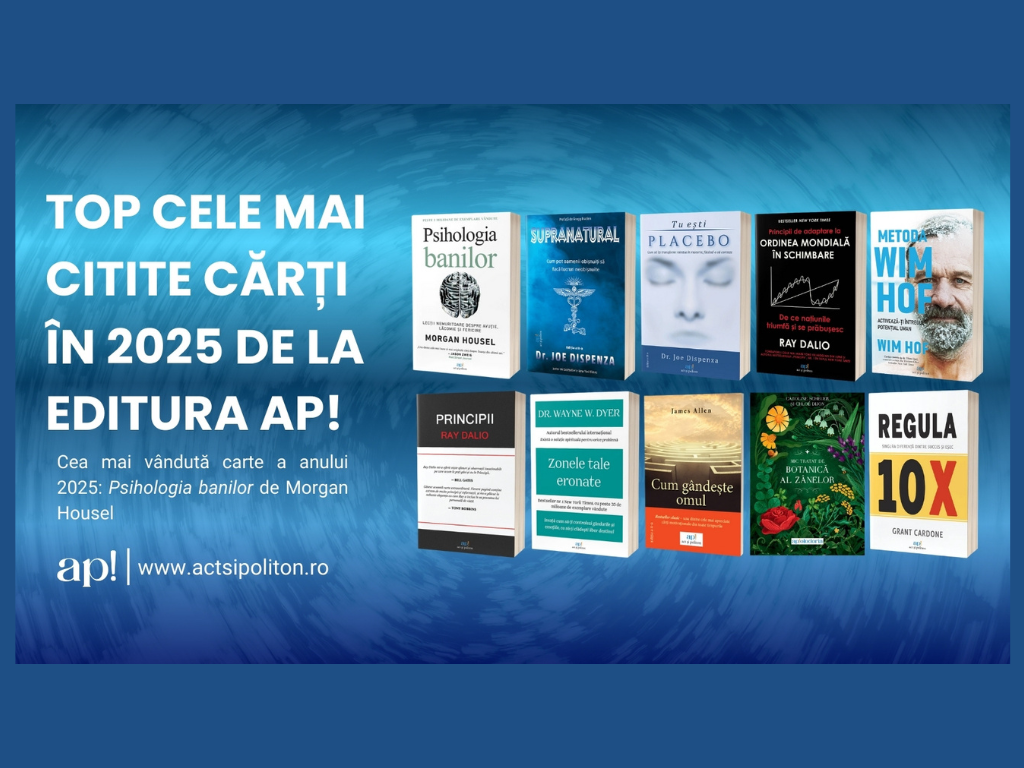 Ce citim la început de 2026? Editura ap! (ACT și Politon) propune 6 volume de dezvoltare personală, AI, investiții, organizarea timpului și ficțiune pentru adolescenți
